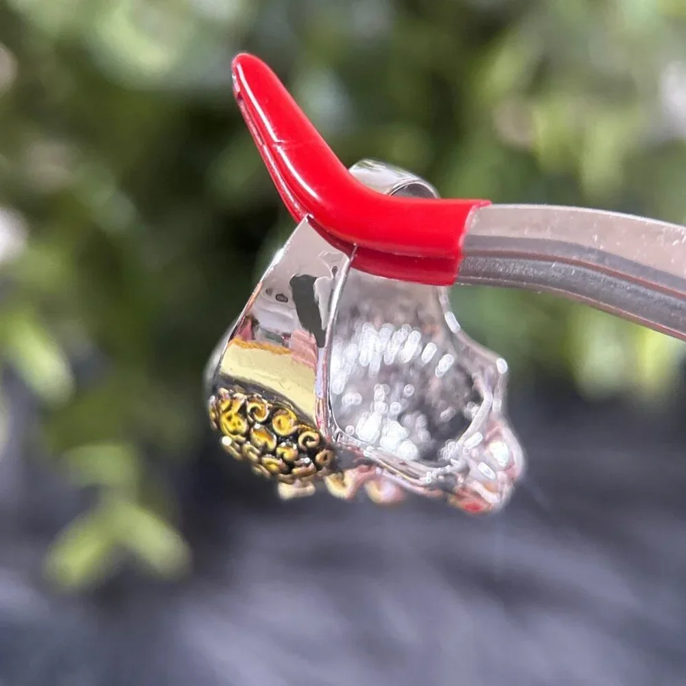 Yellow Nose‎ Smiling Skull Ring